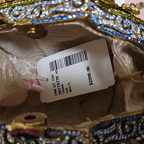 EDIDI 💯 AUTHENTHIC VINTAGE EVENING BAG MULTI COLOR CRYSTALS PRE-OWNED NWT - Picture 9 of 16